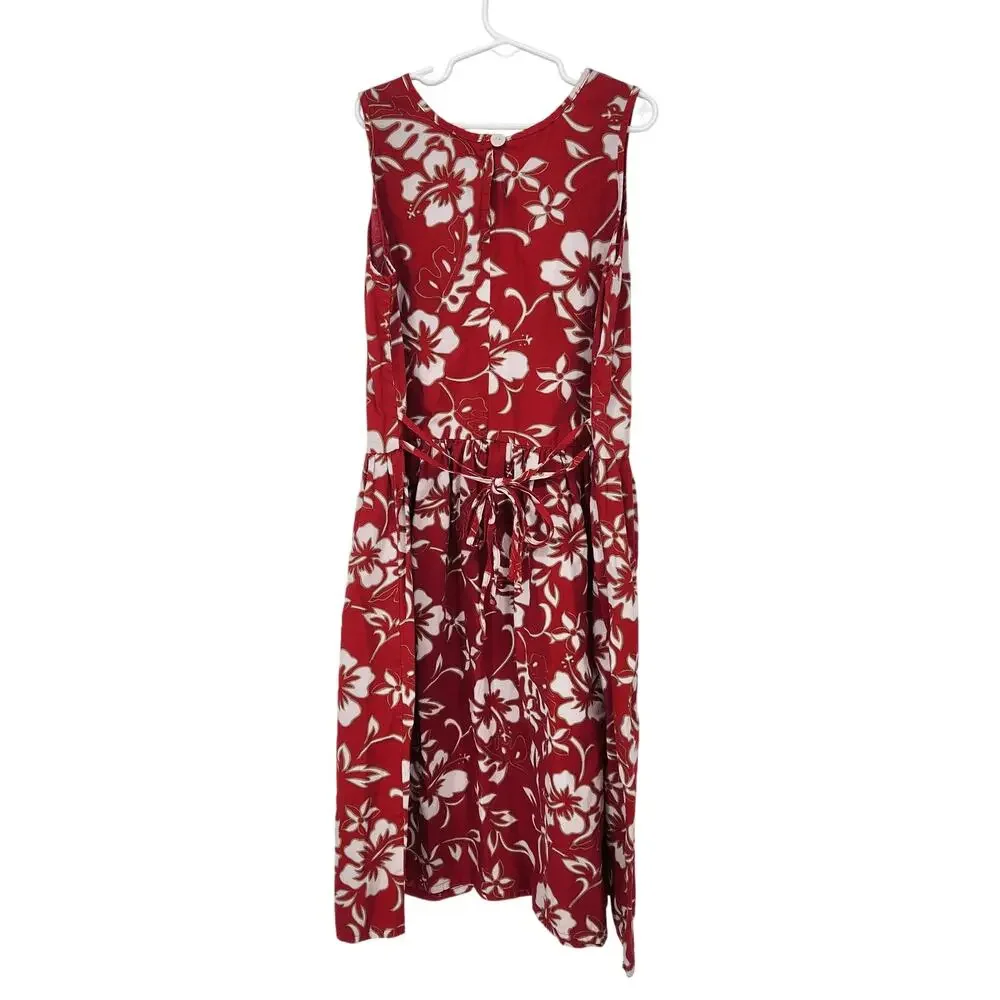 VTG Hilo Hattie's The Hawaiian Original Red Hibiscus Sleeveless Dress Girl XL - Picture 8 of 8